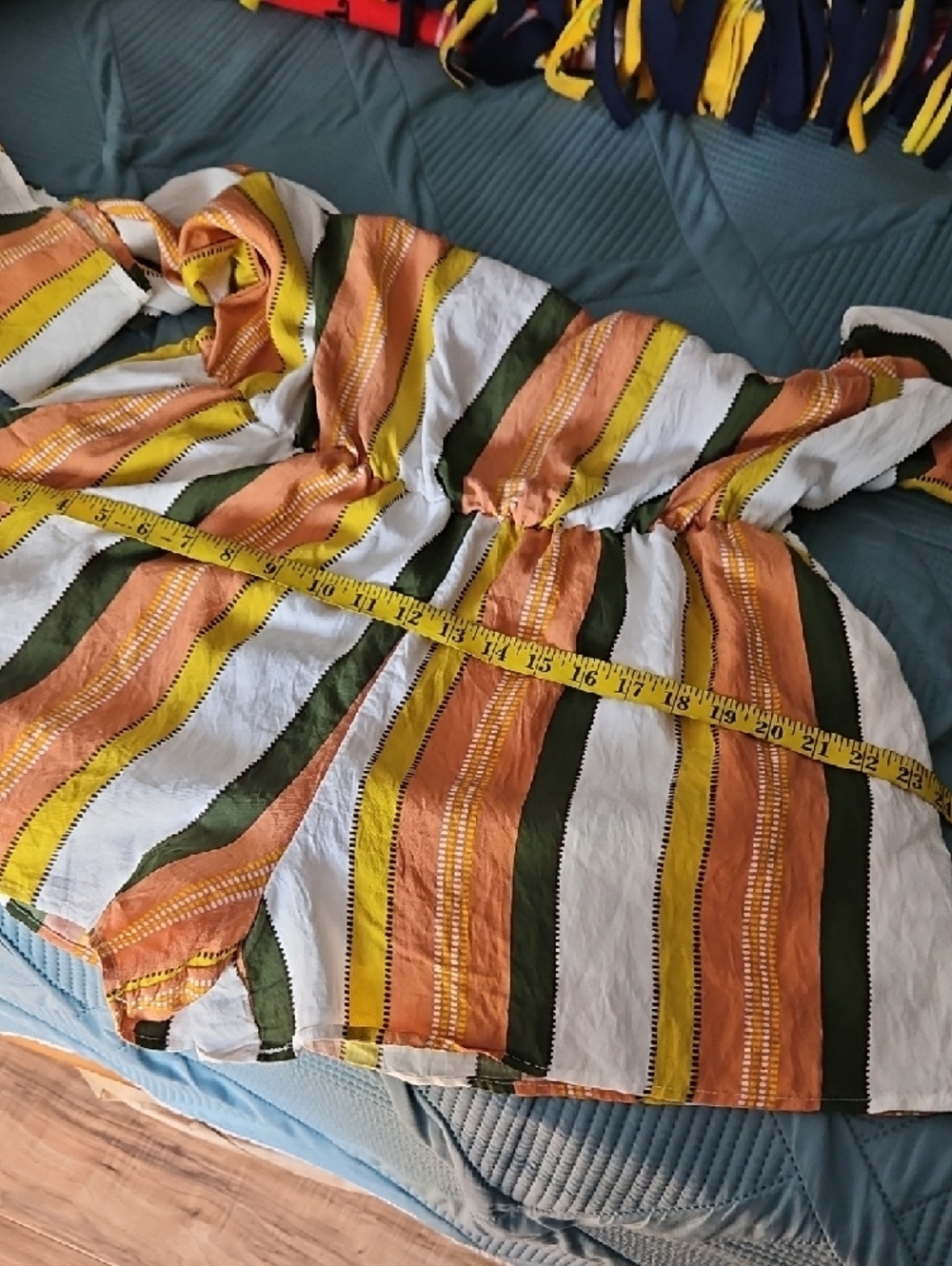 &merci Striped Off-Shoulder Romper Shorts in Multi-Color Large - Picture 10 of 13